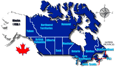 [Country map of Canada]
