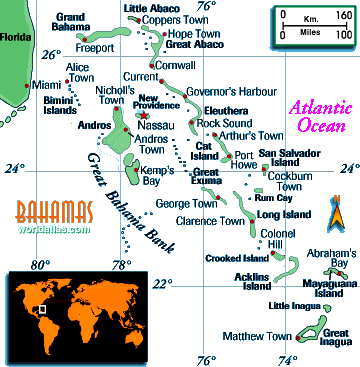 [Country map of The Bahamas]