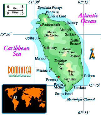 [Country map of Dominica]