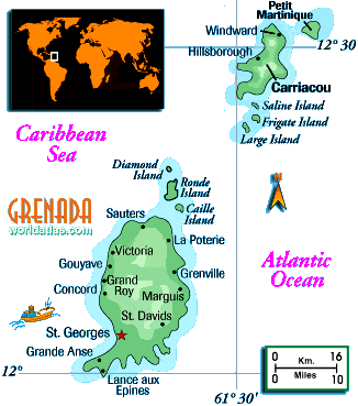 [Country map of Grenada]