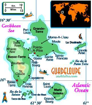 [Country map of Guadeloupe]
