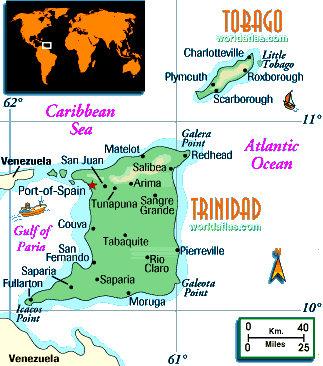 [Country map of Trinidad and Tobago]