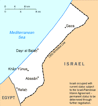 [Country map of Gaza Strip]