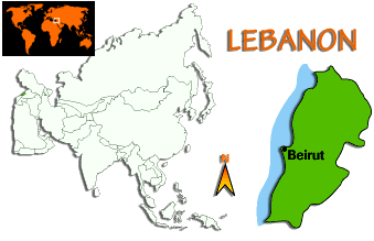 [Country map of Lebanon]