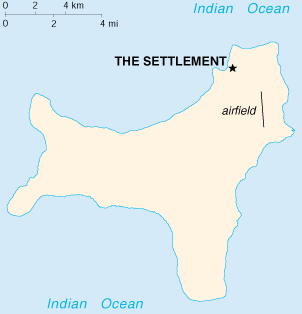 [Country map of Christmas Island]