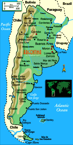 [Country map of Argentina]