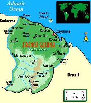 [Country map of French Guiana]